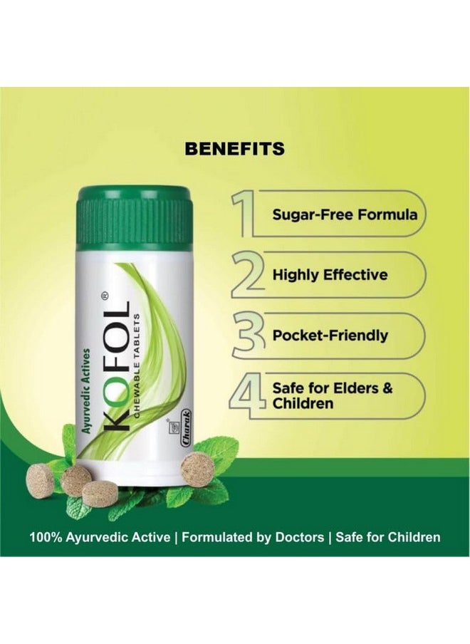 Charak Pharma Kofol Chewable Ayurvedic Tablets For Cough, Sore Throat & Bad Breath - Each Pack Contains (60 Tablets) Pack Of 5  - Image 3