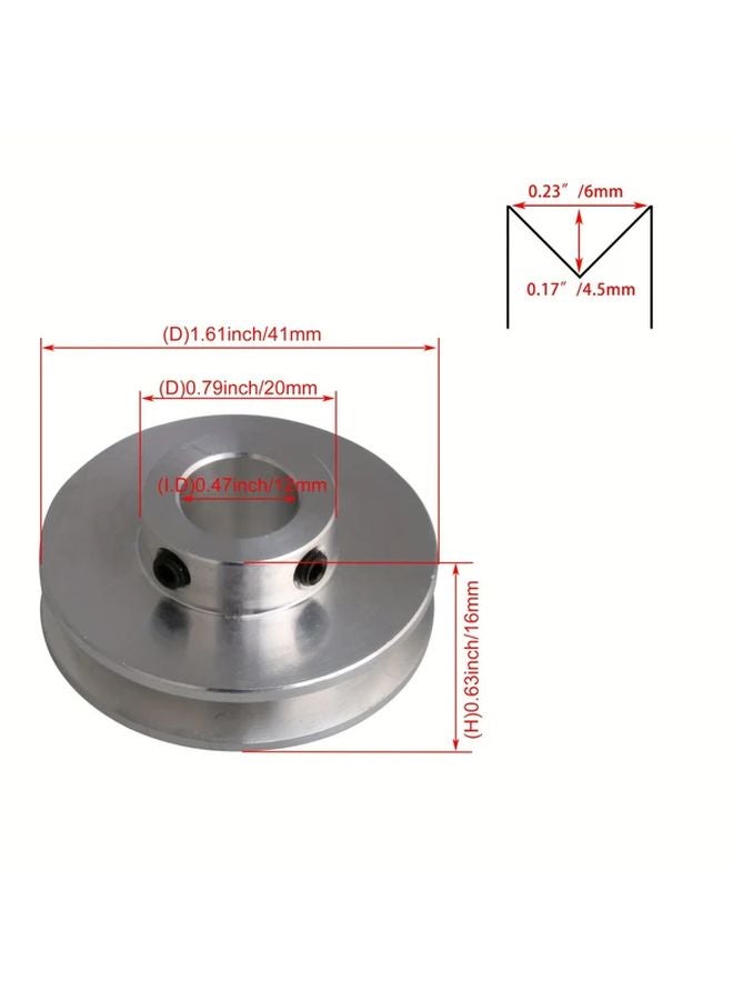 Silvery Convex V Groove Pulley 41 x 12mm - Image 3