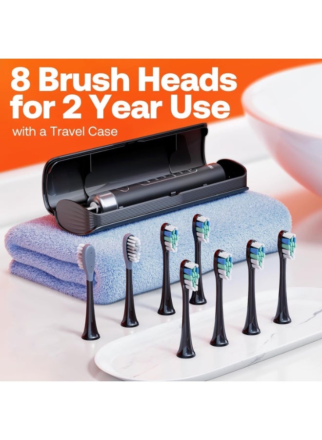 Bitvae Electric Toothbrush with Pressure Sensor Ultrasonic 8 Brush Heads 5 Modes 4 Hr Charge Power Rechargeable Toothbrush Soft Bristle - Image 2