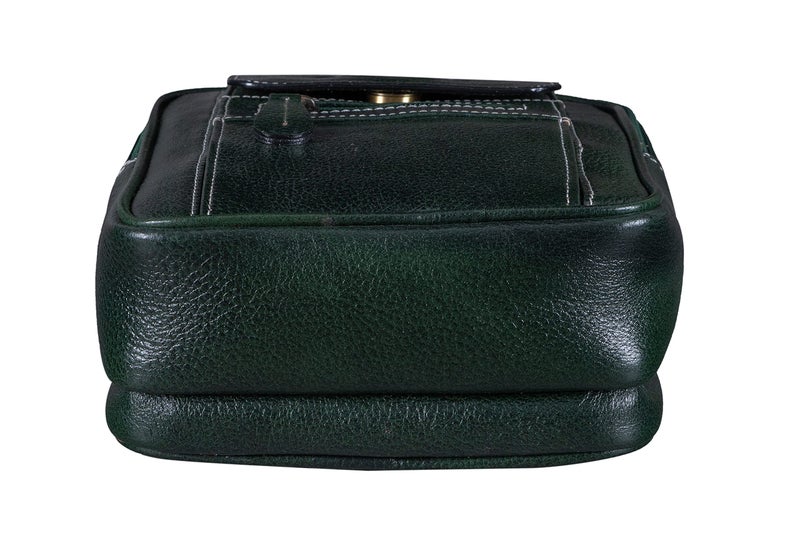 BRAND LEATHER Casual Use Leather Cross Body Sling Bag For Unisex (Green) - Image 4