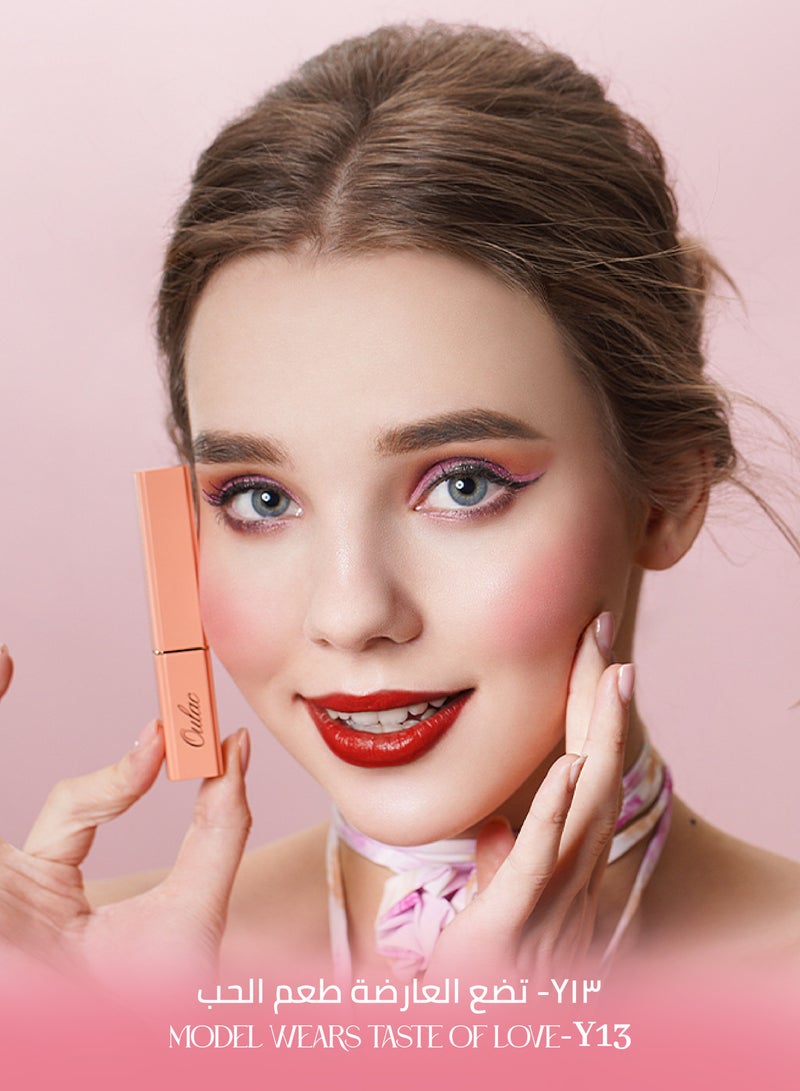 Oulac Soft Matte Red Lipstick for Women, Lipstick & Blush Duo, Creamy Soft Satin Finish Lipsticks,Moisturising Formula,Rich Color Lightweight Lip, Rose Oil,Vegan & Cruelty-Free - Y13 Taste of Love - Image 3