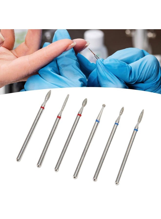 Brrnoo Russian Manicure Drill Bits,Russian Cuticle Drill Bit Set,6pcs Cuticle Remover Bits (Needle,Ball,Flame,Cylinder,Tapered), Nail Bit Stone Bit - Image 5