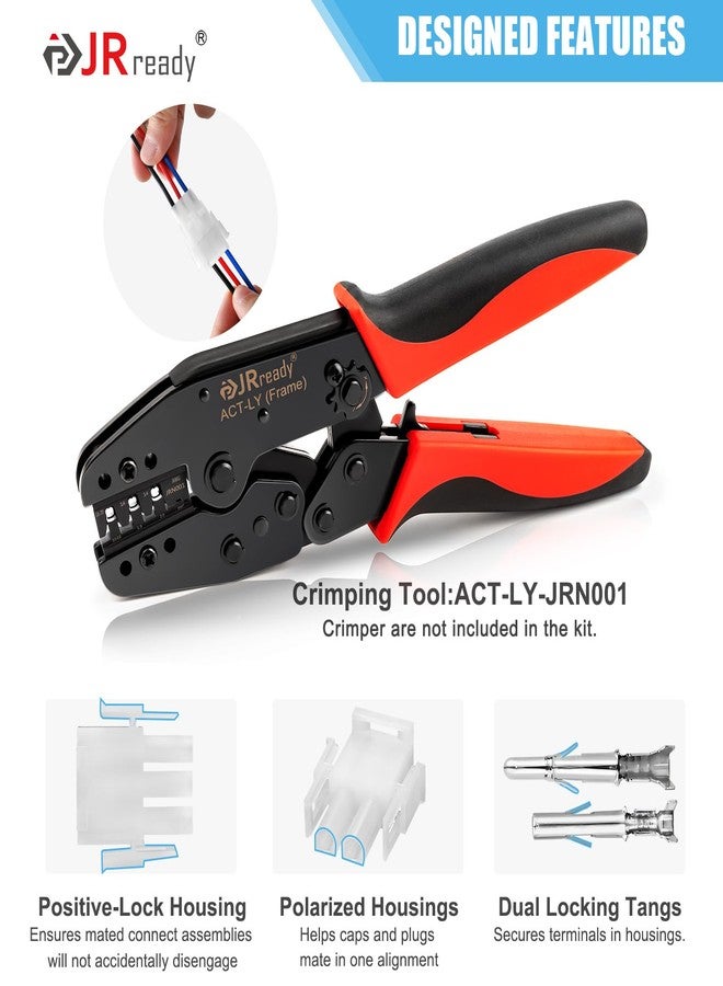 JRready طقم موصلات JRready ST6556 MLX ذو دبابيس، مزود بأداة استخراج دبابيس Molex، بمسافة 6.35 مم بين أطراف الأسلاك، وموصلات طاقة بقطر 0.084 بوصة، وأطراف دبابيس من 14 إلى 20 AWG، وقطر 2.13 مم، من سلسلة 42024، مع أداة إزالة الأطراف. - Image 4