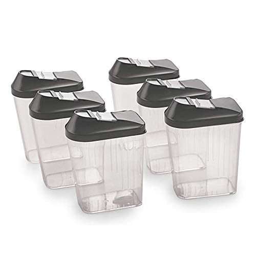 SCL Steelo Steelo Skippar Plastic Storage Container, 6 Pcs Set, 500 ml x 6, Black - Image 2