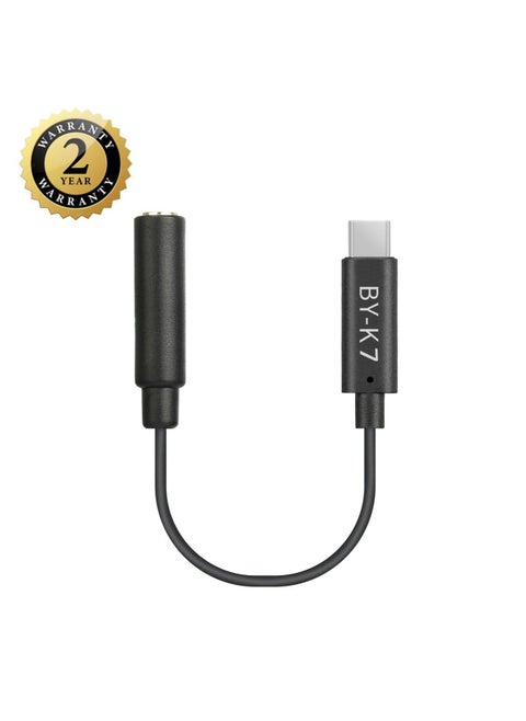 BOYA BY-K4 Female 3.5mm TRS to Male USB Type-C Adapter Cable for DJI Osmo Action Camera with 2 years warranty - official distributor