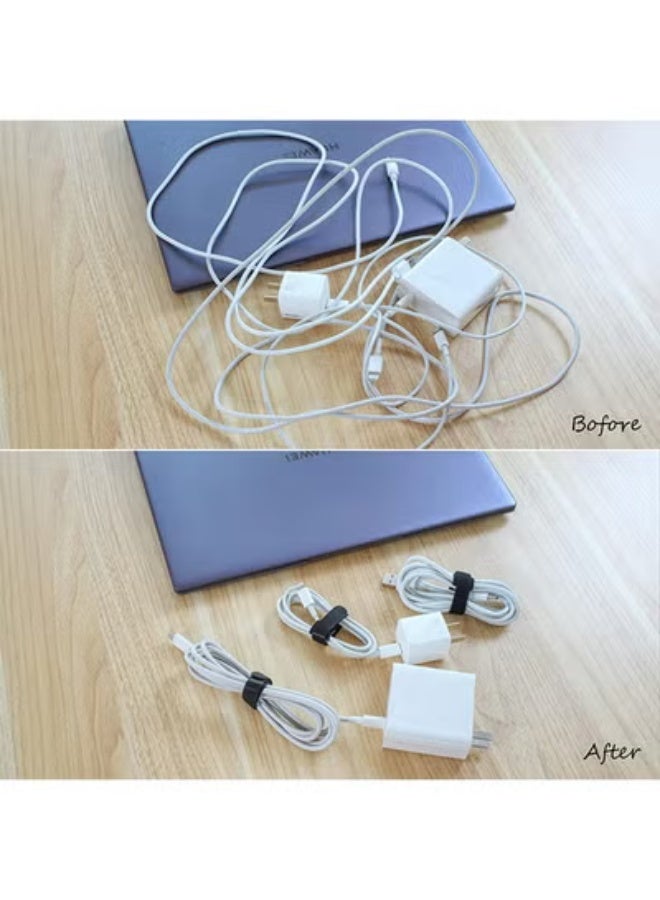 fantasize 80PCS Reusable Cable Ties, Black Adjustable 6-Inch Cord Organizer Ties, Multi-purpose Hook Loop Cable Management Wire for Organizing Home, Office, Data Centers - Image 5