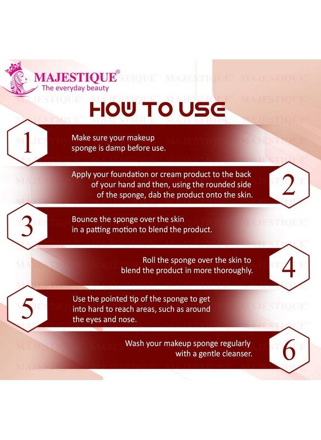 MAJESTIQUE Heart Shape Blender Beauty Makeup Sponge Set Foundation Blending Face Beauty Sponge Flawless For Liquid Cream And Powder Makeup Sponges 1Set  - Image 4