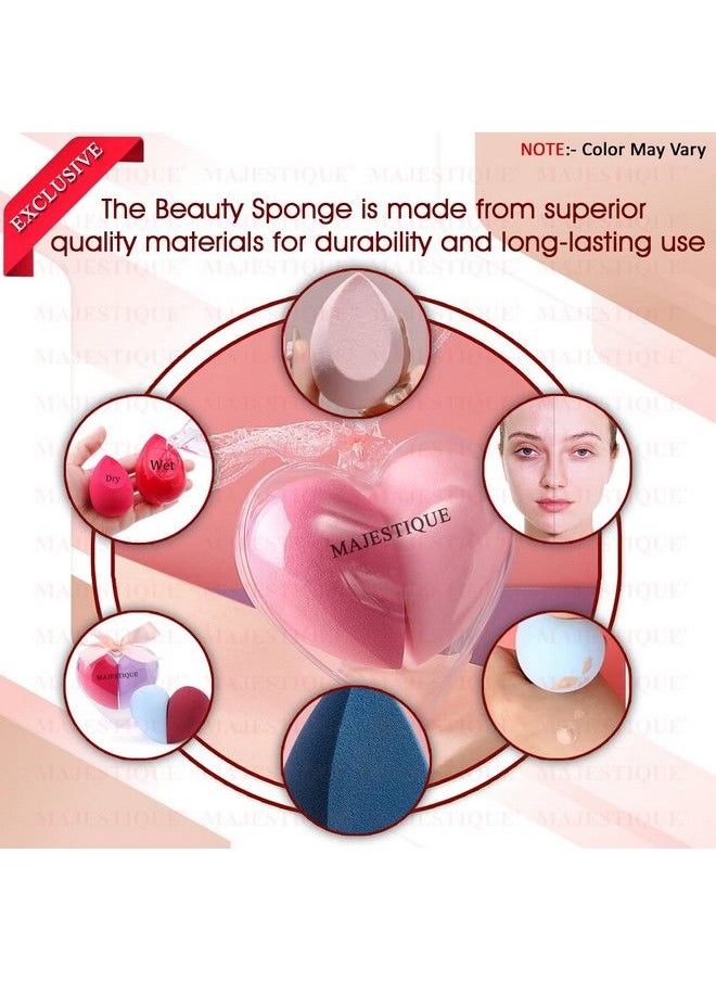 MAJESTIQUE Heart Shape Blender Beauty Makeup Sponge Set Foundation Blending Face Beauty Sponge Flawless For Liquid Cream And Powder Makeup Sponges 1Set  - Image 5