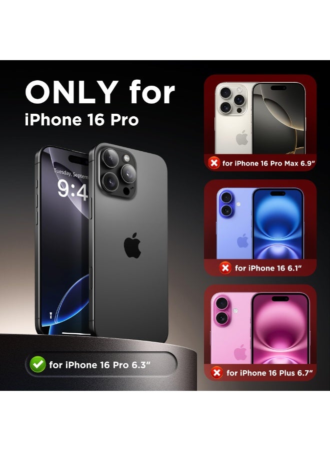 جولبينبوكس جراب مغناطيسي لهاتف iPhone 16 Pro، متوافق مع MagSafe، مزود بزر تحكم في الكاميرا، حماية كاملة للكاميرا، واقي شاشة للخصوصية، غطاء هاتف غير قابل للانزلاق، شفاف ومتين، بحجم 6.3 بوصة (أسود غير لامع)​ - Image 5