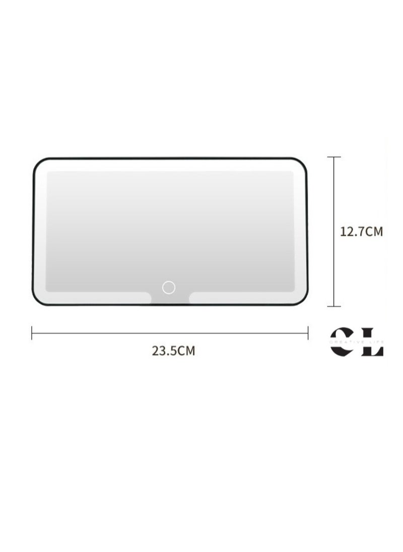 CREATIVE LIFE - Rechargeable Car Vanity Mirror with LED Light and Touchscreen, Sun Visor Makeup Mirror for All Cars - Image 1