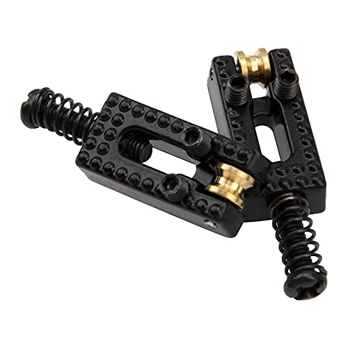 Yootones 6Pcs Yootones Metal Roller Bridge Tremolo Saddles with Wrench Compatible with Stratocaster Squier Fender Strat Tele Electric Guitar(Black) - Image 5
