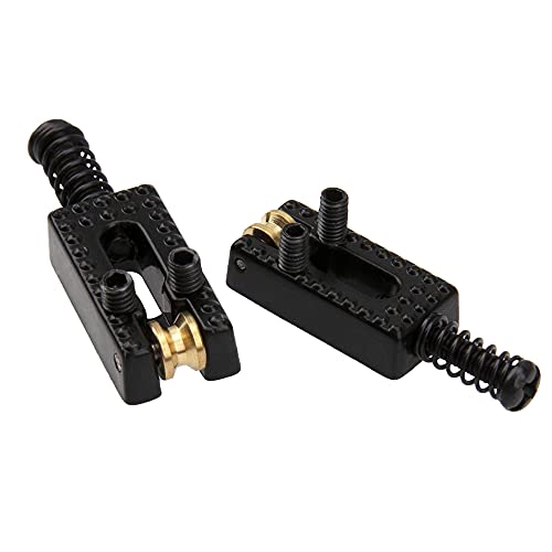 Yootones 6Pcs Yootones Metal Roller Bridge Tremolo Saddles with Wrench Compatible with Stratocaster Squier Fender Strat Tele Electric Guitar(Black) - Image 3