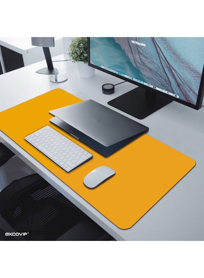 Exco 70x30 Large Mouse Pad, Office Desk Mat, Waterproof Leather Desk Pad, Writing Pad, Computer Mat, Keyboard Leather Desk Cover, Double-sided Gaming Mat, Blue And Yellow 5953 - Image 2
