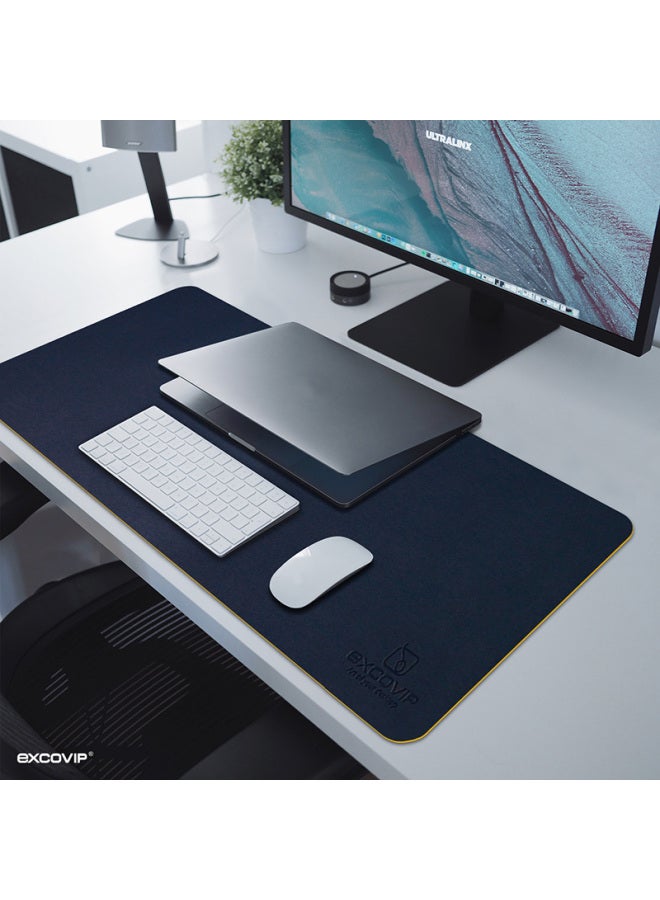 Exco 70x30 Large Mouse Pad, Office Desk Mat, Waterproof Leather Desk Pad, Writing Pad, Computer Mat, Keyboard Leather Desk Cover, Double-sided Gaming Mat, Blue And Yellow 5953 - Image 3