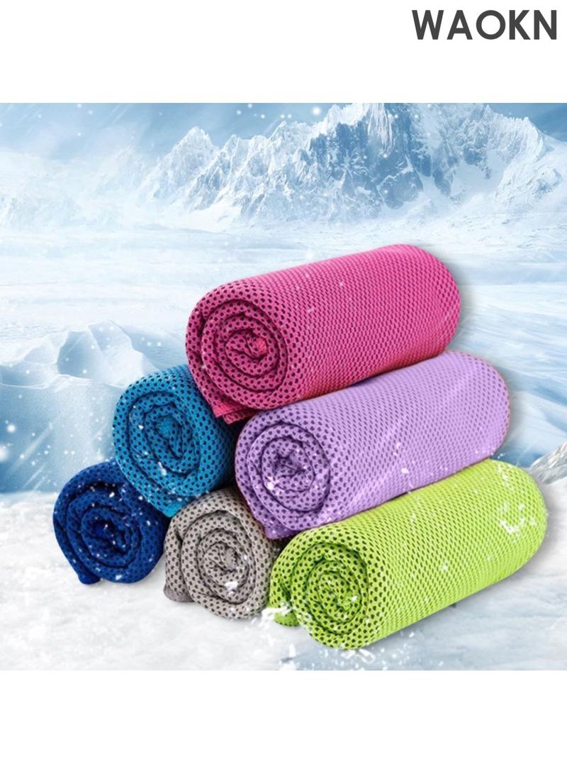 WAOKN 8-piece set of oversized cooling towels, ultra-fine fiber soft and breathable cooling towels, instant cooling and soothing towels, can be used for exercise, yoga, golf, gym, camping, running and other scenarios. - Image 4