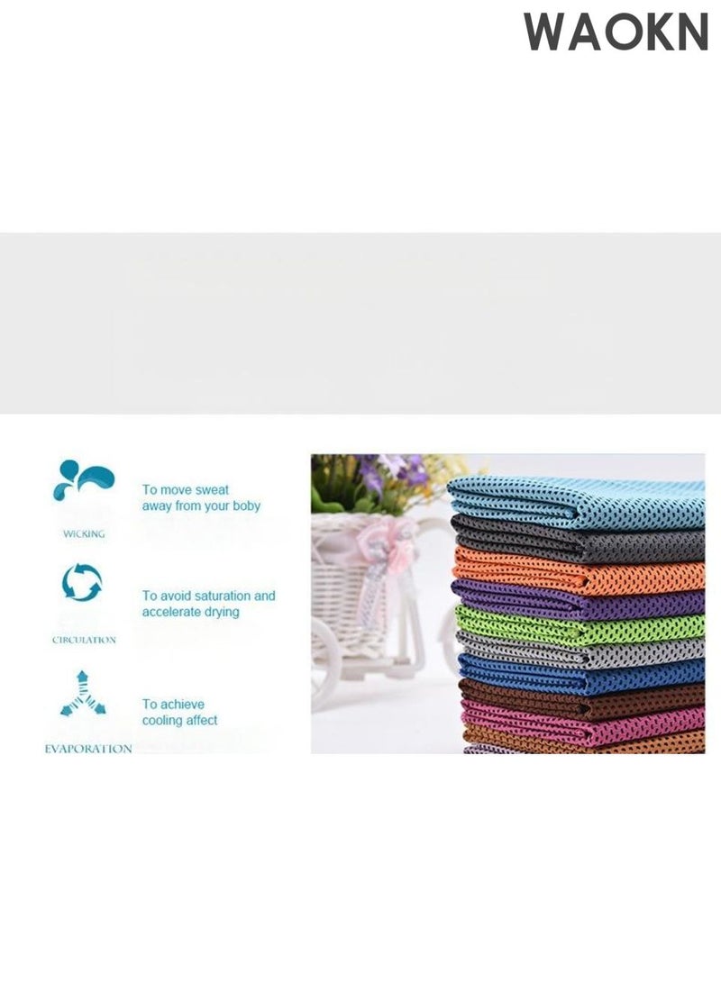 WAOKN 8-piece set of oversized cooling towels, ultra-fine fiber soft and breathable cooling towels, instant cooling and soothing towels, can be used for exercise, yoga, golf, gym, camping, running and other scenarios. - Image 3