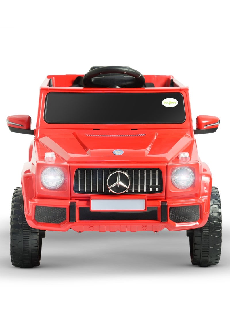 BAYBEE - Battery Operated Jeep for Kids Rechargeable Battery Car for Kids with Music, Led Light & Remote Control Ride On Kids Car Jeep Racing Baby Car Electric Car for Kids Children 2 to 6 Years Boy Girl Red - Image 1