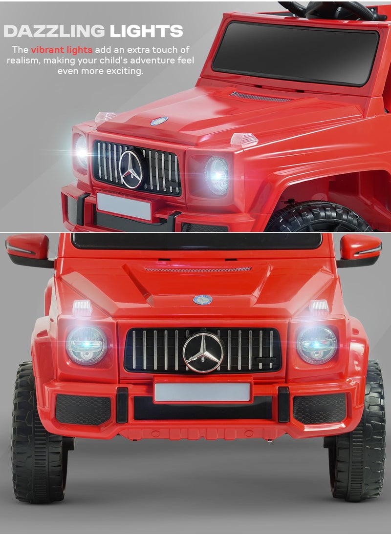 BAYBEE - Battery Operated Jeep for Kids Rechargeable Battery Car for Kids with Music, Led Light & Remote Control Ride On Kids Car Jeep Racing Baby Car Electric Car for Kids Children 2 to 6 Years Boy Girl Red - Image 1