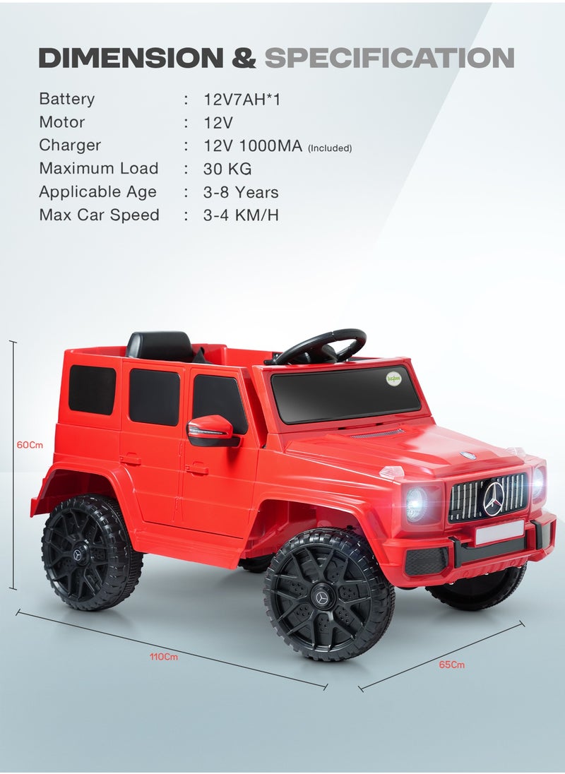 BAYBEE - Battery Operated Jeep for Kids Rechargeable Battery Car for Kids with Music, Led Light & Remote Control Ride On Kids Car Jeep Racing Baby Car Electric Car for Kids Children 2 to 6 Years Boy Girl Red - Image 1