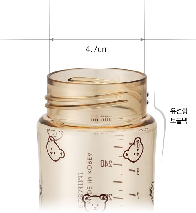 Grosmimi PPSU Baby Bottle, BPA Free (6oz Bear_Pure Gold) - Image 3