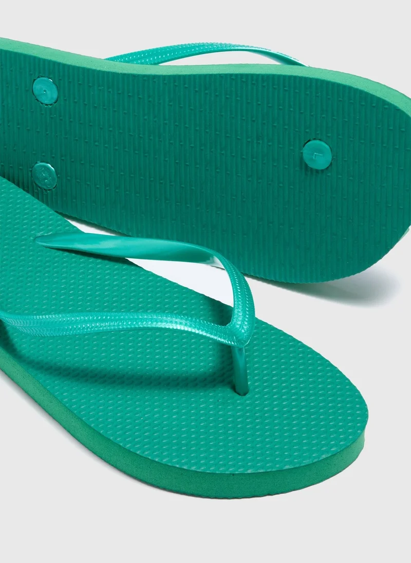 Matalan Gold Diamante Flip Flops