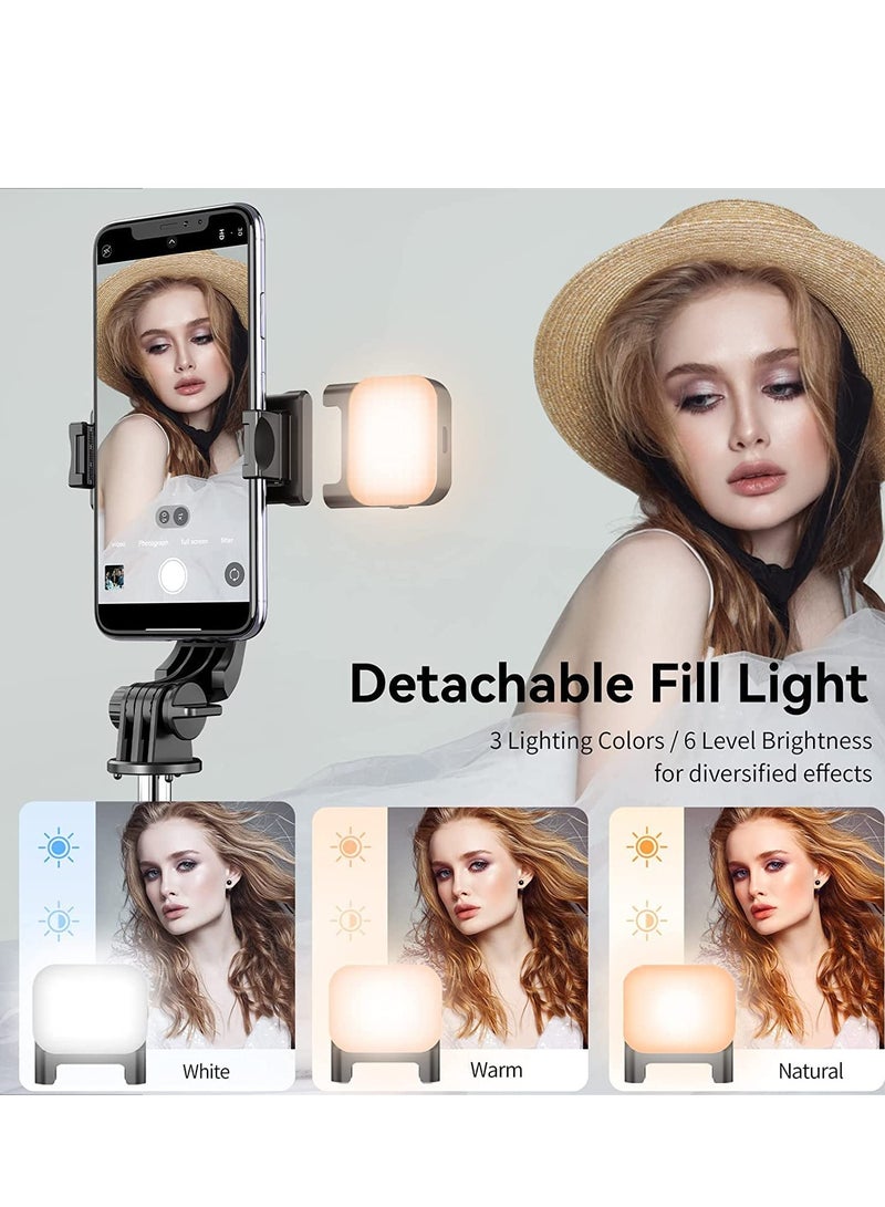 Selfie Stick Tripod with Fill Light, 167cm Extendable Phone Tripod Stand with Remote Shutter for Travel, Vlogging, Live Streaming Video and Photos,Phone Stand Compatible with iPhone and Android  - Image 2