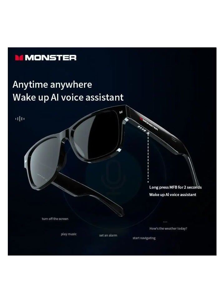 Monster - Monster S01 Glasses Smart Glasses Headset Wireless Sunglasses Outdoor Sport Earphone Calling Music Eyeglasses - Image 1