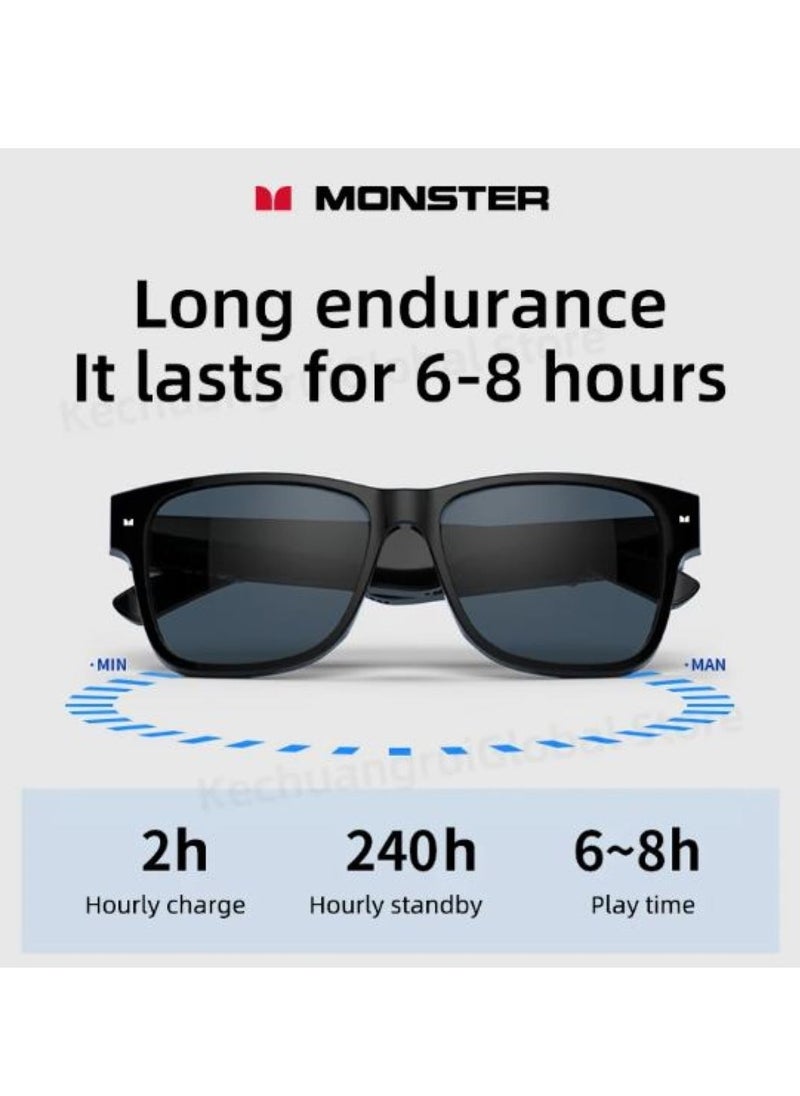 Monster - Monster S01 Glasses Smart Glasses Headset Wireless Sunglasses Outdoor Sport Earphone Calling Music Eyeglasses - Image 1