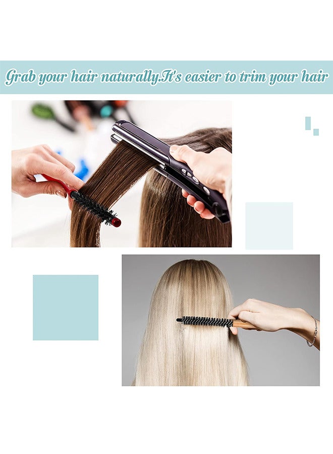 2 قطع صغيرة جولة فرشاة الشعر مصغرة جولة الخشب فرشاة الأسطوانة الشعر أمشاط شعيرات النايلون فرش الشعر فرش تصفيف الشعر لتجفيف ضربة الشعر مجعد تصفيف الانفجارات رفع العناية باللحية - Image 5