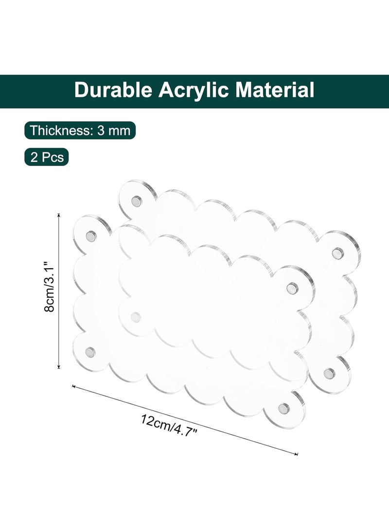 Slasa 2 Pack 3.1 x 4.7 Inch Acrylic Magnetic Photo Frames - Double-Sided Clear Wave Design Fridge Frames - Compatible with Fujifilm Mini Photos - Image 4