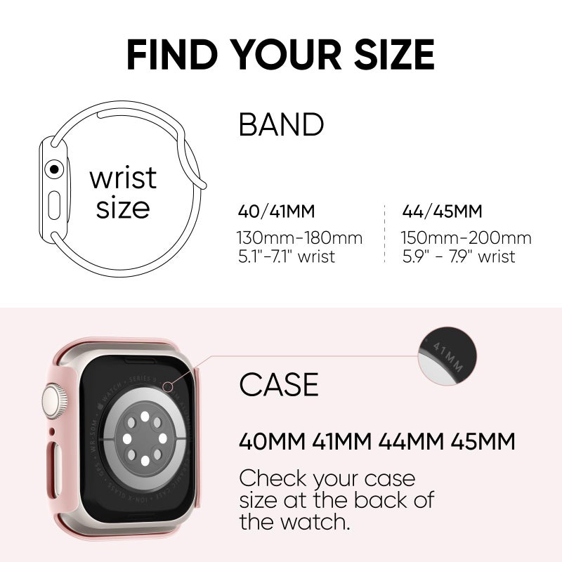 Knossen Compatible for Apple Watch Band 44mm 45mm and Case with Screen Protector, Soft Silicone Sport Strap Bands and Protective Cover with Tempered Glass for iWatch Series 9 8 7 SE 6 5 4 - Image 5