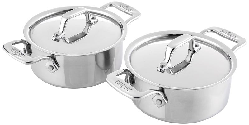 All-Clad AllClad Specialty Stainless Steel Ramekin with Lid 2 Piece Oven Broiler Safe 600F Pots and Pans Cookware Silver 