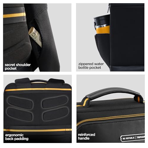 Nu Republic Triphop Backpack for Men Women 25L Office Casual 15.6-inch Laptop Bag Water-resistant Multi-pockets Sleek Smart College Backpack with USB Port YKK Zipper - Image 3