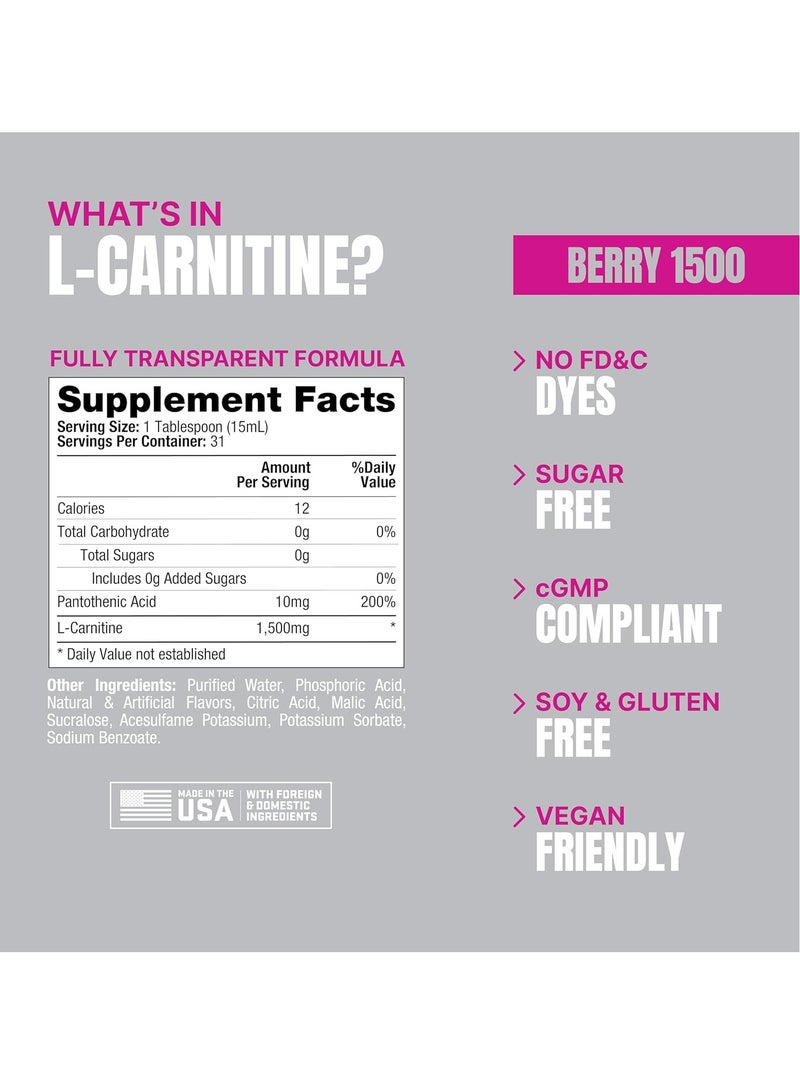ProSupps L-Carnitine 1500 Liquid Shots 473ml Berry - Image 2