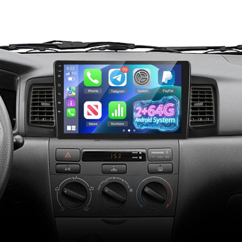 EKAT 264G Radio for Toyota Corolla EX 2007 2008 2009 2010 2011 2012 Toyota Corolla Android Car Stereo with 9 inch Touch Screen CarplayAndroid Auto1080PBluetoothWiFi - Image 2