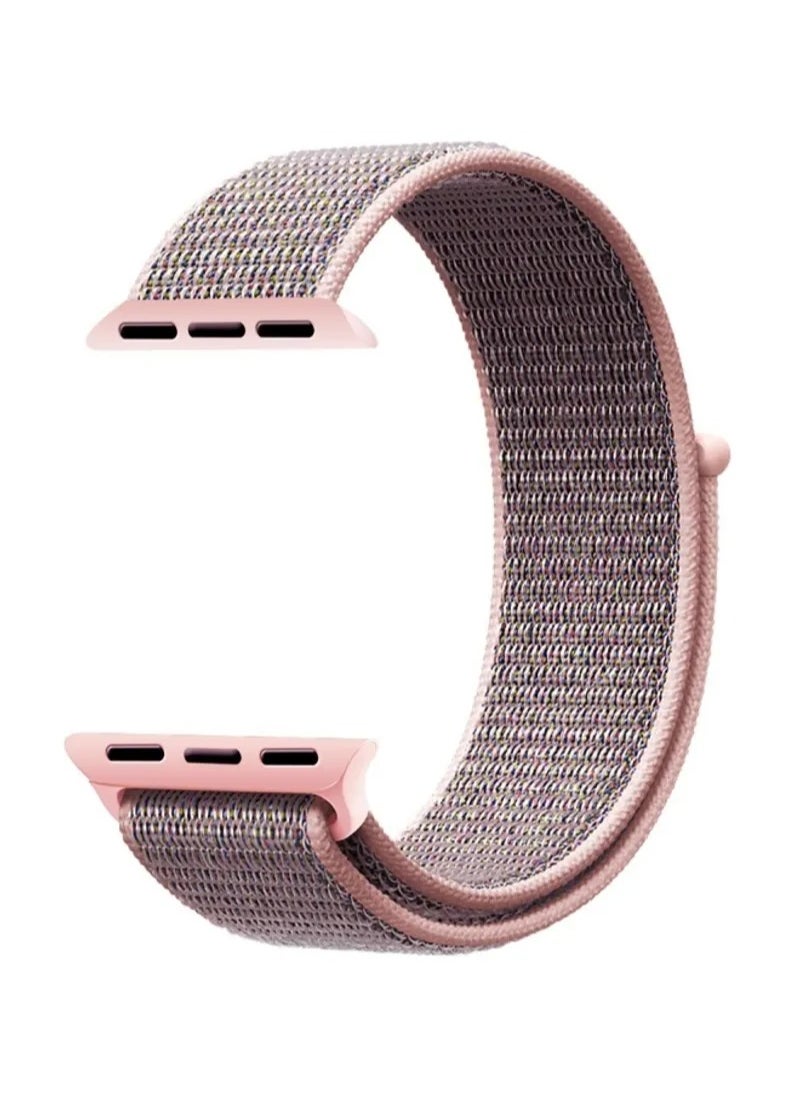 HEXABEX - Apple Watch Band/Strap Compatible With 46mm/45mm/44mm/49mm Nylon Strap for Apple watch All Series Pink Sand - Image 1