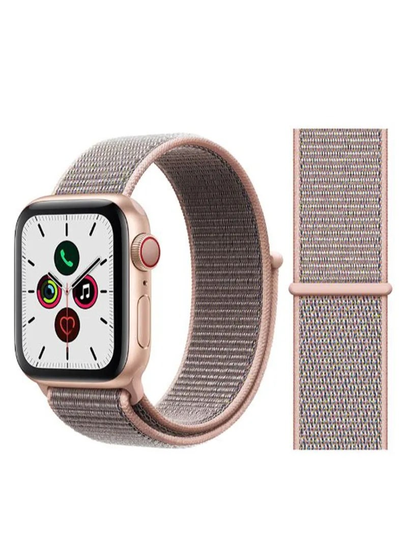 HEXABEX - Apple Watch Band/Strap Compatible With 46mm/45mm/44mm/49mm Nylon Strap for Apple watch All Series Pink Sand - Image 1