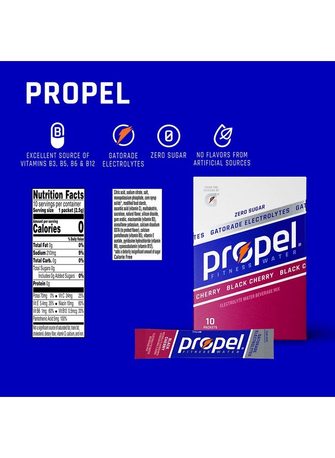 Propel Powder Packets, Black Cherry With Electrolytes, Vitamins and No Sugar (Packaging May Vary), 10 Count (Pack of 12) - Image 2