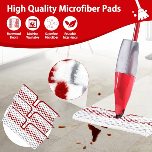 JIUMEE 3 Packs Microfiber Spray Mop Pads Compatible with Promist MAX Reusable Spray Mop Refills for Oceda ProMist Dust Mop,Dual-Action Washable Flip Mop Pads Replacement for Dry Wet Floor Cleaning. - Image 5