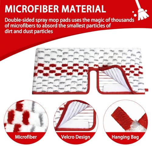 JIUMEE 3 Packs Microfiber Spray Mop Pads Compatible with Promist MAX Reusable Spray Mop Refills for Oceda ProMist Dust Mop,Dual-Action Washable Flip Mop Pads Replacement for Dry Wet Floor Cleaning. - Image 4