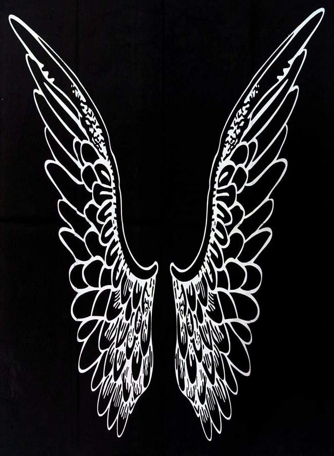 Doraya Psychedelic Wings Tie Dye Mandala Tapestry Hippie Hippy Celestial Wall Hanging Indian Bohemian Tapestries (Multicolour 2, Poster (30x40 Inches)) (Black and White, Poster (30x40 Inches)) - Image 2