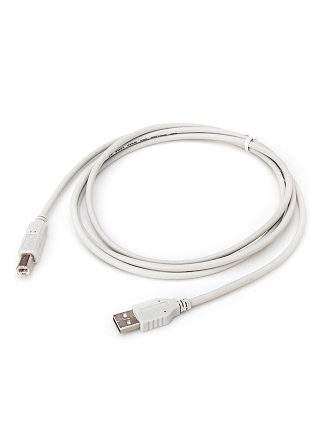 سلك كابل طابعة عالي السرعة بمنفذ USB 2.0 A إلى B أبيض