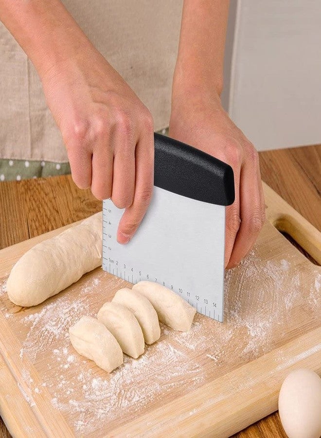SIYANSHU Dough Scraper Cutters, Pastry Scraper Kitchen Utensil for Baking, Food-Grade Stainless Steel Scrapers for Bread and Pizza Dough (Pack of-1, Black) - Image 2