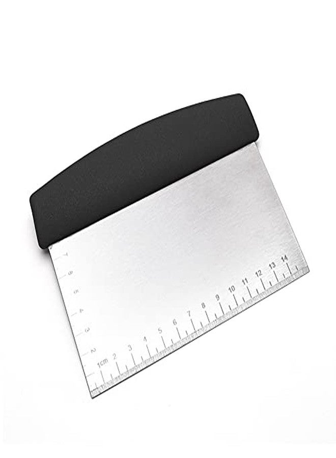 SIYANSHU Dough Scraper Cutters, Pastry Scraper Kitchen Utensil for Baking, Food-Grade Stainless Steel Scrapers for Bread and Pizza Dough (Pack of-1, Black) - Image 1