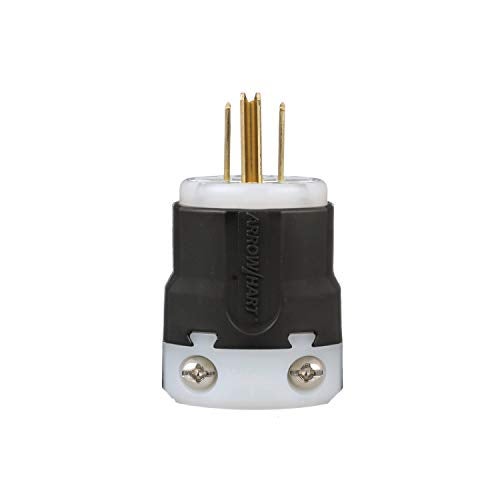 EATON AH5266 Wiring Arrow Hart Impact Resistant Ultra Grip Plug, 125 Vac, 15 A, 2 P, 3 W, Black, 4.4 x 1.8 x 1.9, White - Image 4
