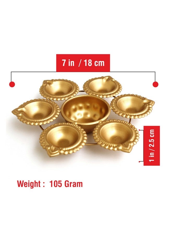 Pure Source India Handcrafted Diya Shape Flower Decorative Urli Bowl | for Floating Flowers and Tea Light Candles | Home and Office Decor | Diwali Decoration Items-7 Inch - Image 3