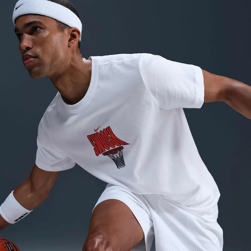 Nike White Men's Dri-FIT Basketball T-Shirt for Men | Best Price UAE
