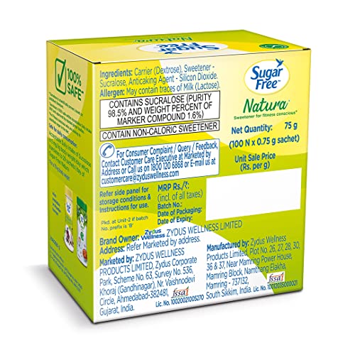 Sugar Free سكر خالي من السعرات ناتورا، 100 ظرف (عبوة من 2) | 100% آمن | مثبت علمياً ومختبر | حلو مثل السكر ولكن بدون سعرات حرارية | - Image 2