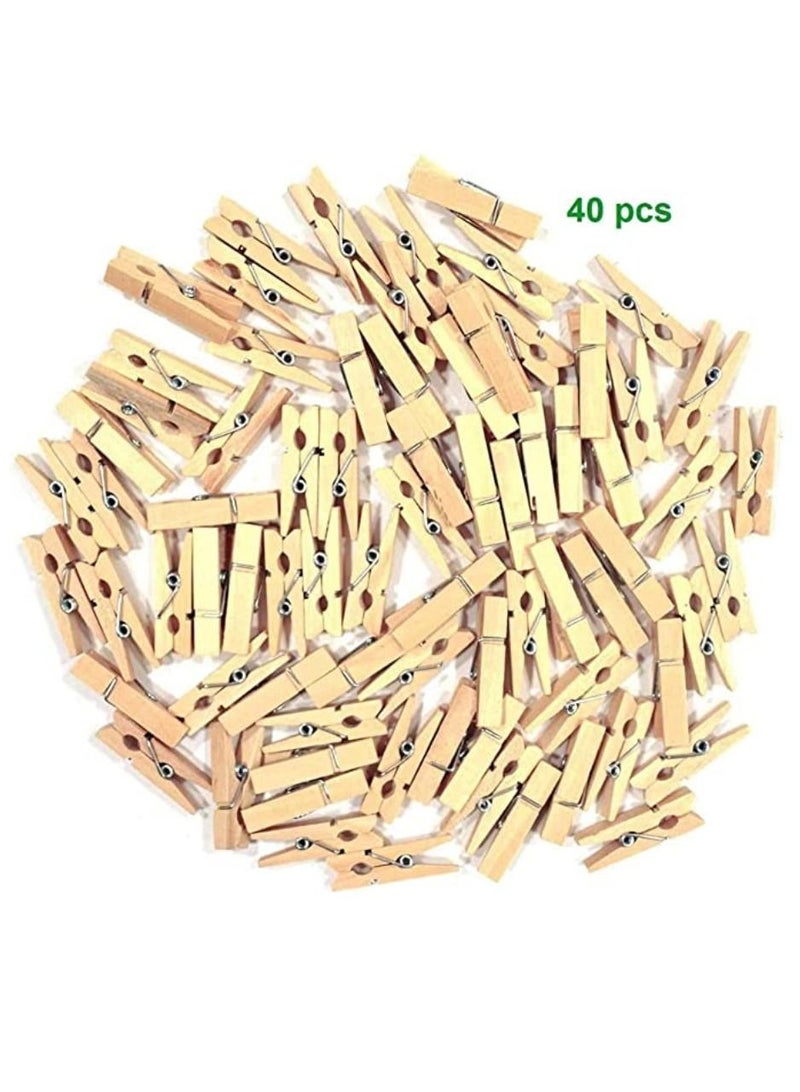 Xintong 40 Pieces Wooden Clothespins Multipurpose Dry Pins - Image 5
