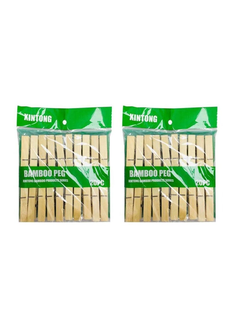 Xintong 40 Pieces Wooden Clothespins Multipurpose Dry Pins - Image 1